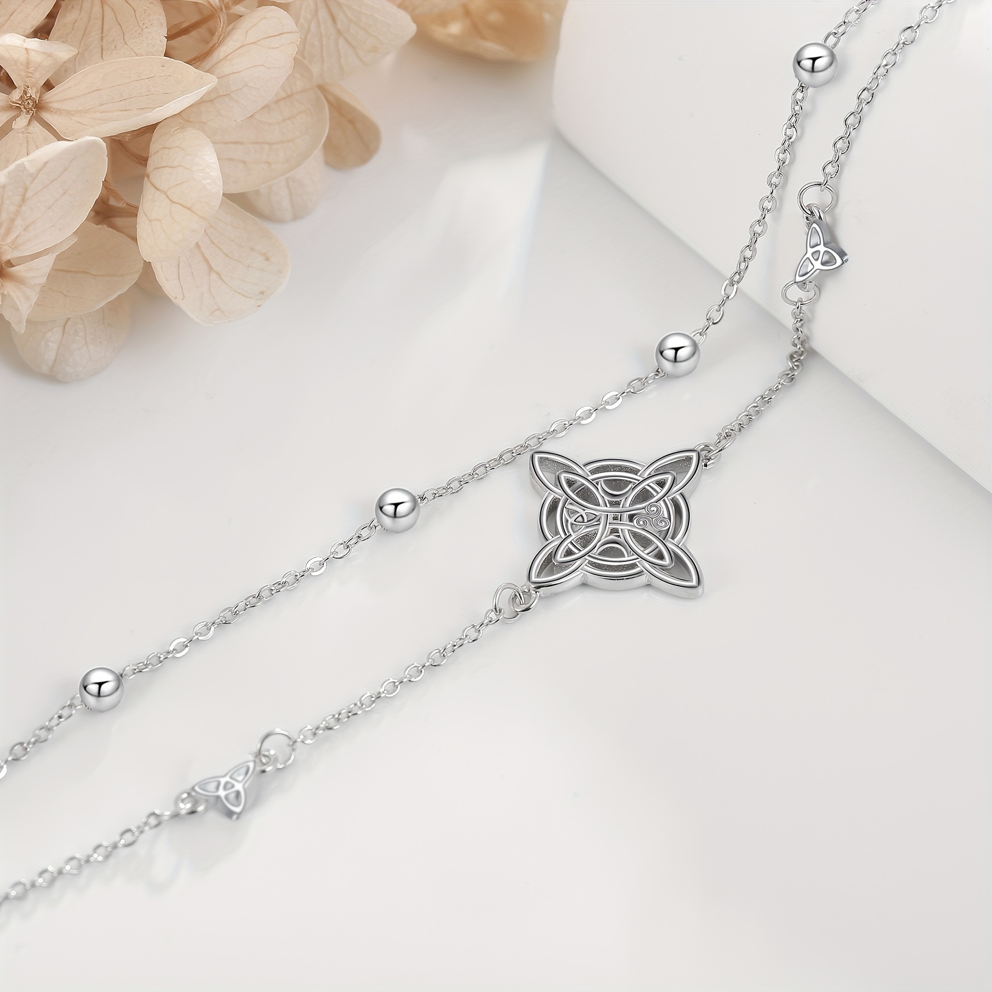 Women's 925 Sterling Silver Witches Knot Bracelet, Celtic Design